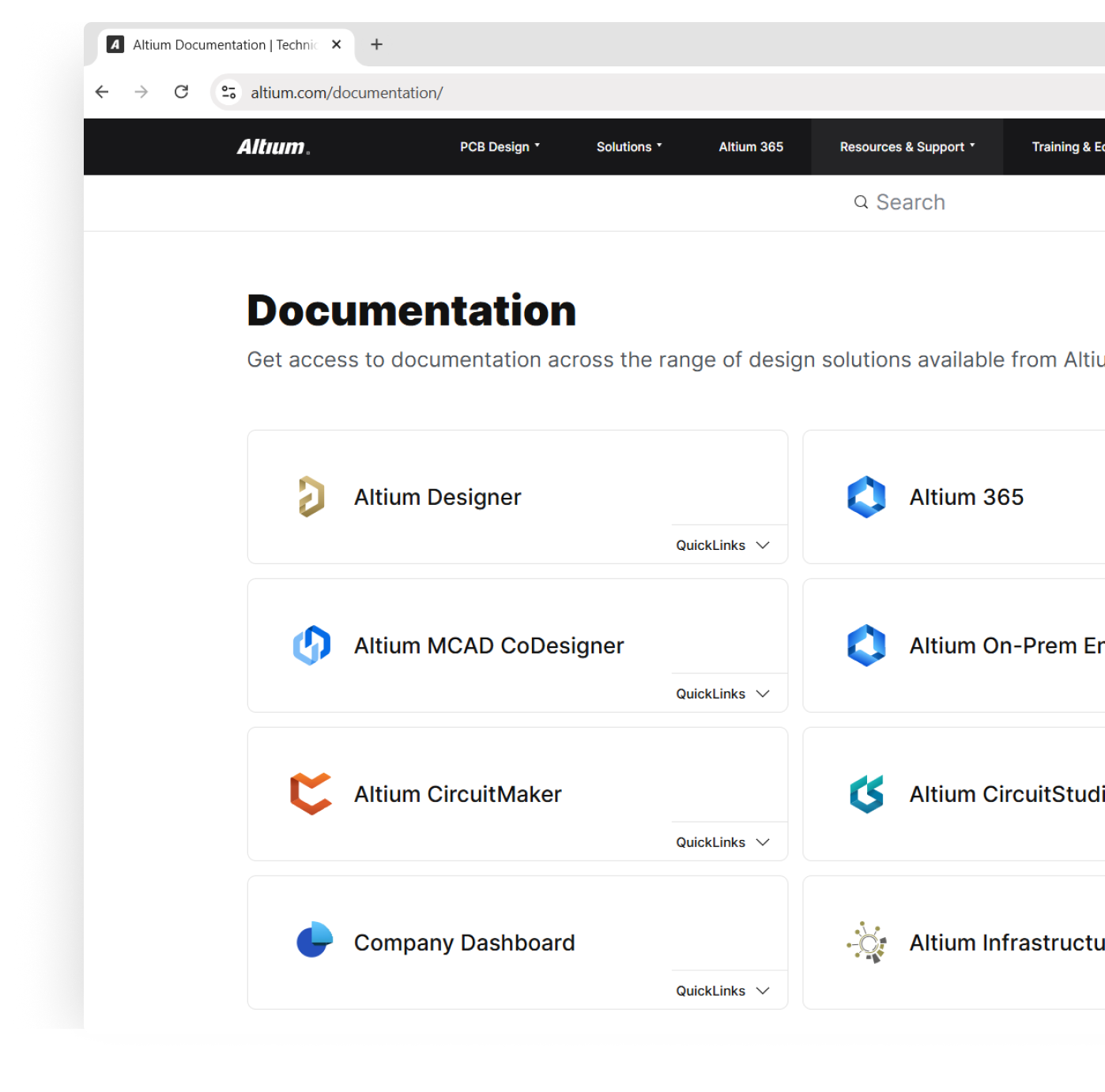 Altium Documentation front page screenshoot